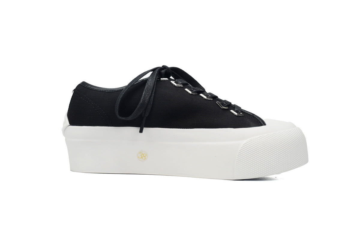 Jimmy Choo Palma Maxi Black Canvas Platform Trainers Womens RSNOW