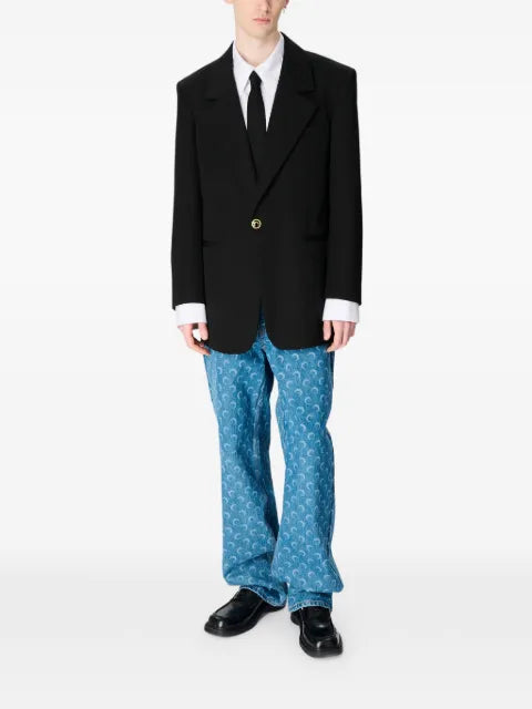Marine Serre twill boxy blazer