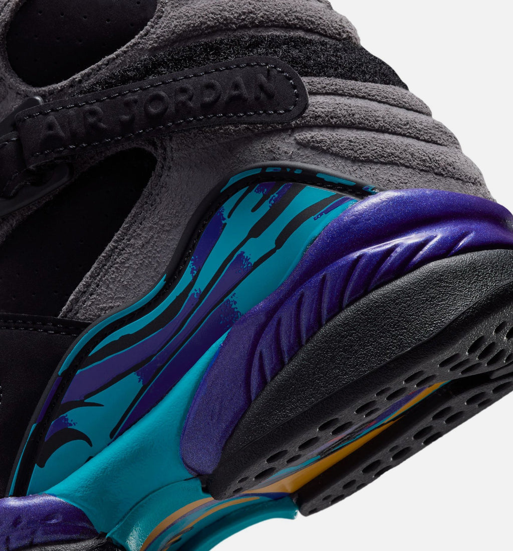 Air Jordan 8 Retro "Aqua" Big Kids' Shoe – Black/Bright Concord/Multi-Color