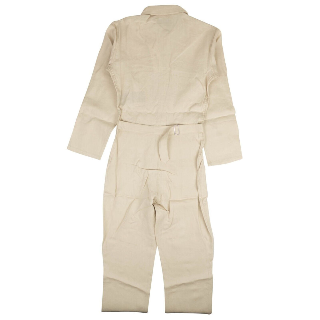 Beige Linen Contrast Stitch Jumpsuit