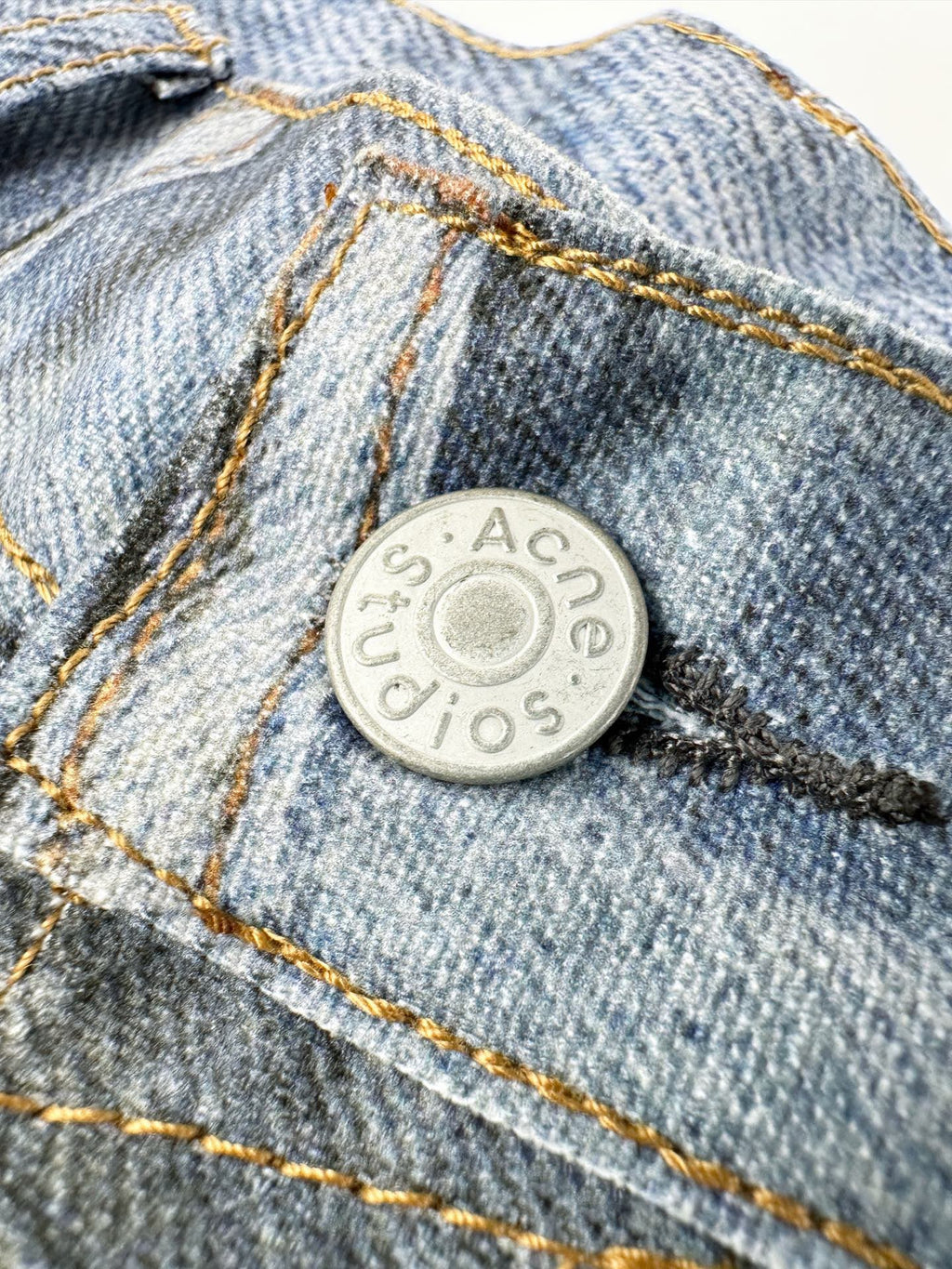 Acne Studios Patchwork Distressed Wide‑Leg Denim Trousers