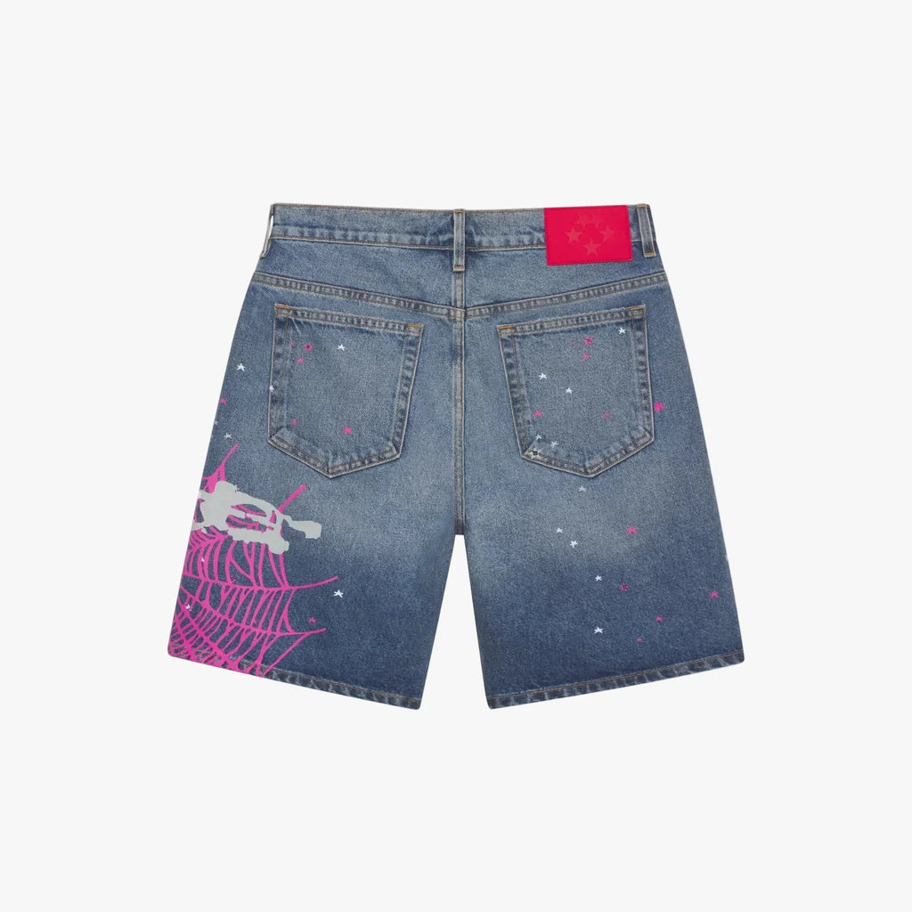 Sp5der HEAVY WEB DENIM SHORT