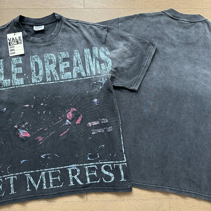 VALE USA Let Me Rest Washed Graphic T-Shirt