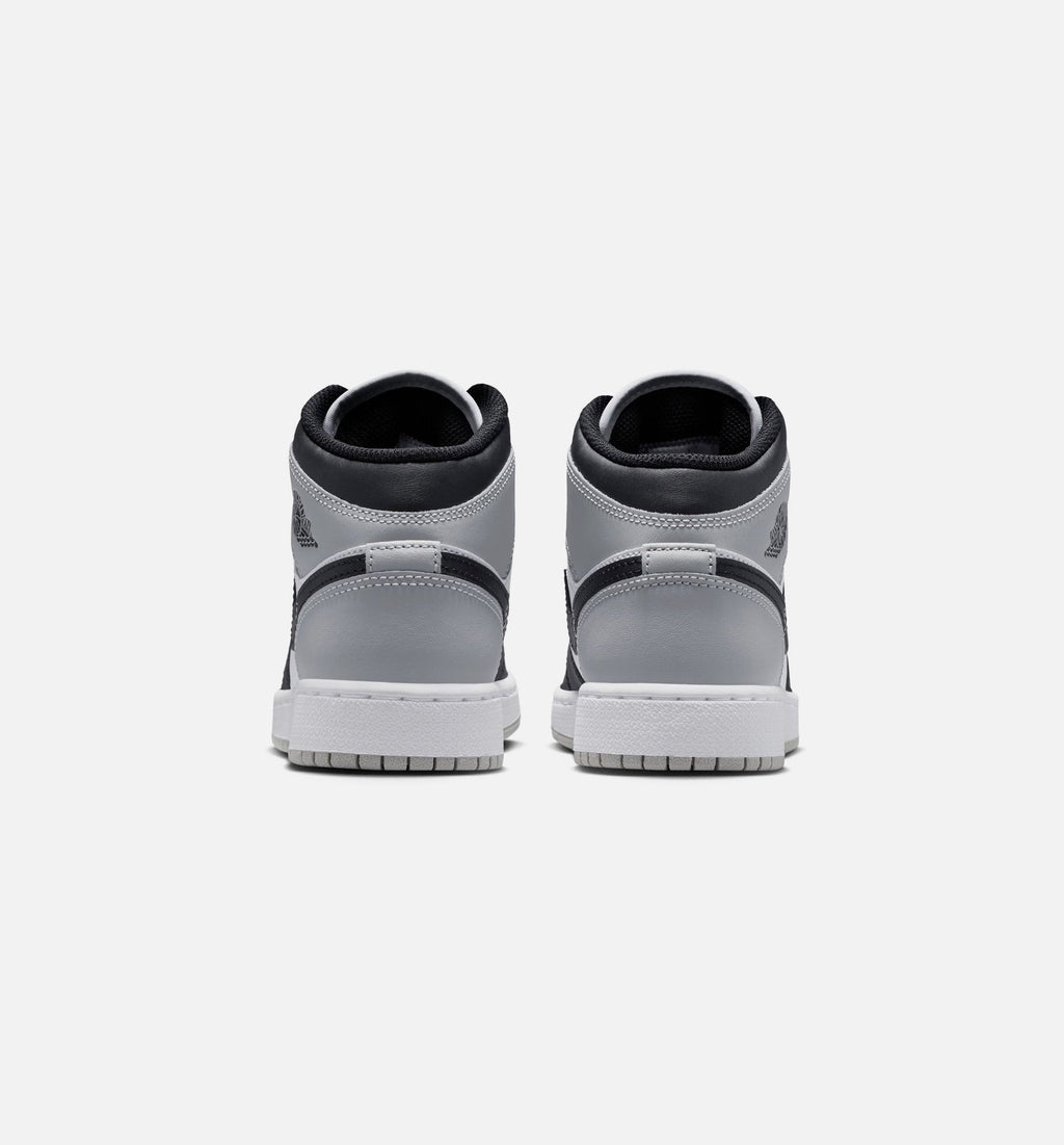 Air Jordan 1 Mid Grade School – White/Light Smoke Grey/Black