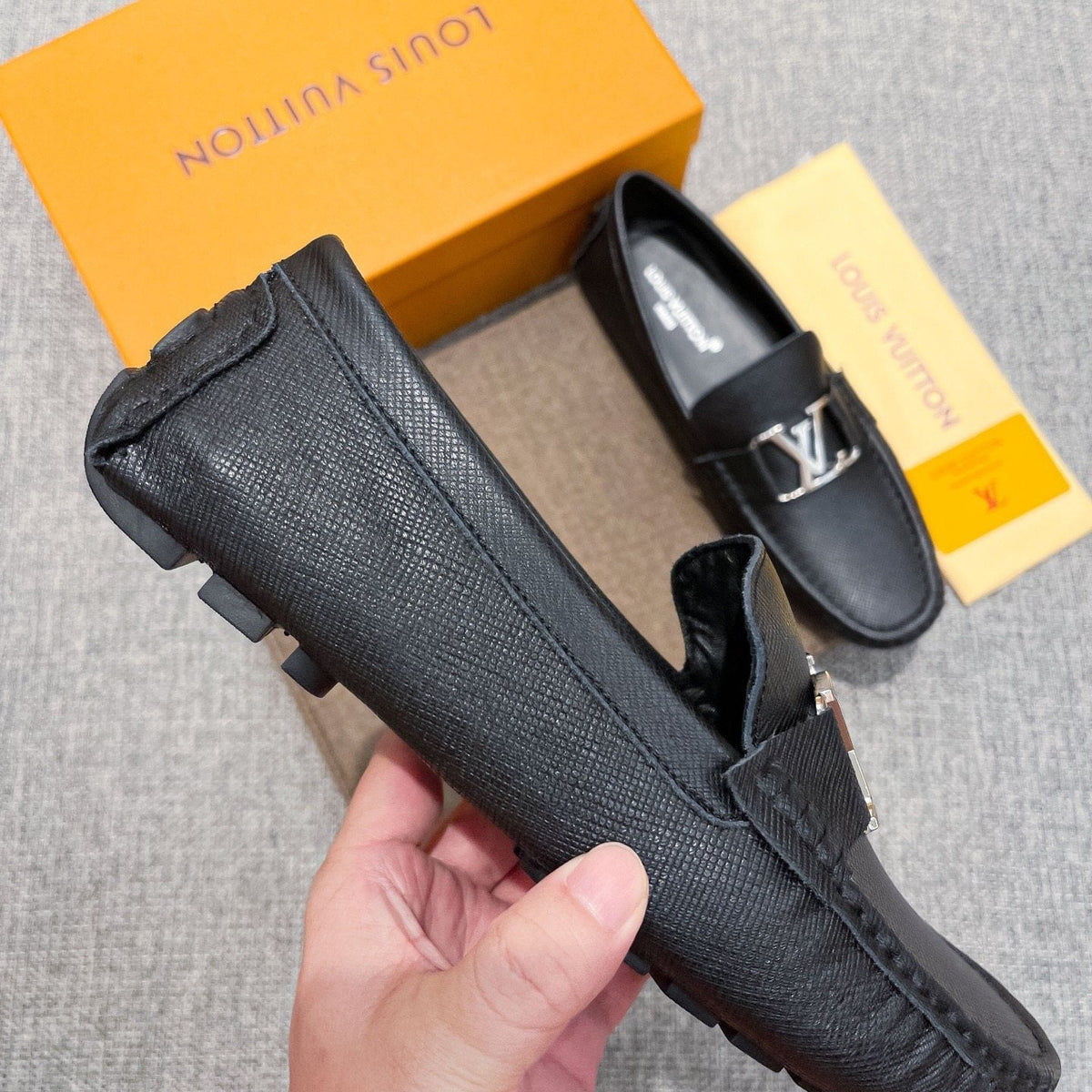 Louis Vuitton Black Metal-Hardware Loafers - Moccasin-Inspired Toe Seam