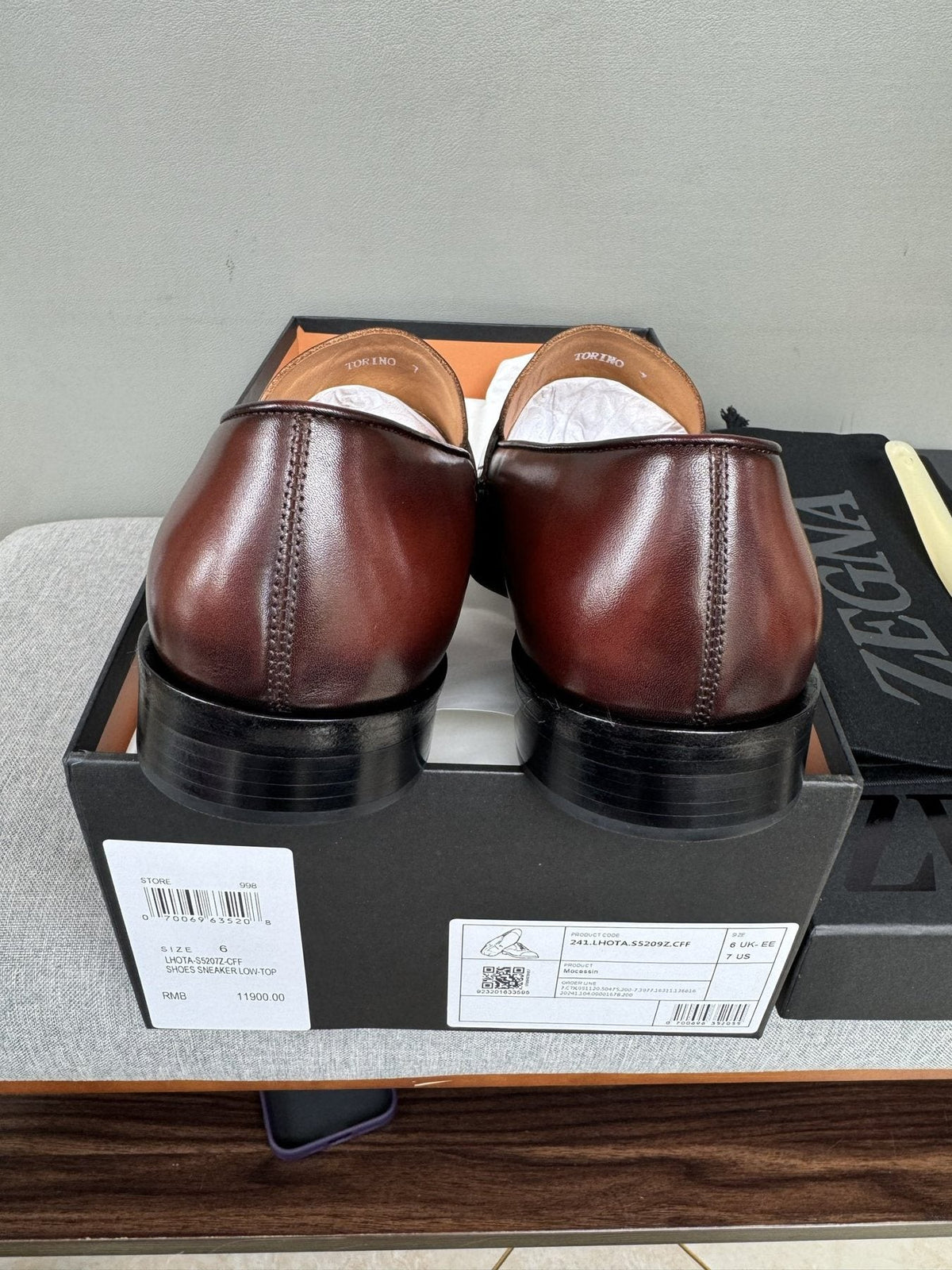 Zegna Men's Dark Brown Penny Loafers