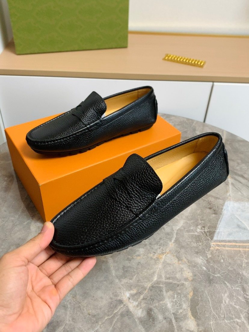 Louis Vuitton Textured Moc-Toe Loafers