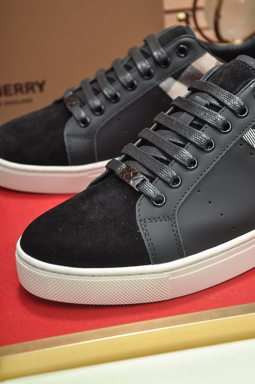Burberry Check Panel Low-Top Sneakers - Rubber Sole