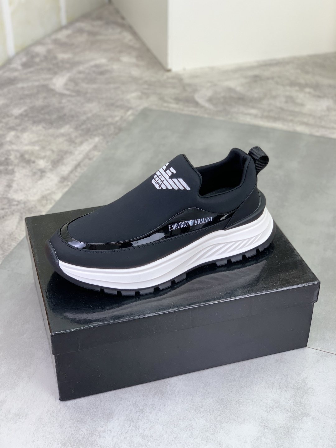 Giorgio Armani Contrast-Sole Slip-On Sneakers