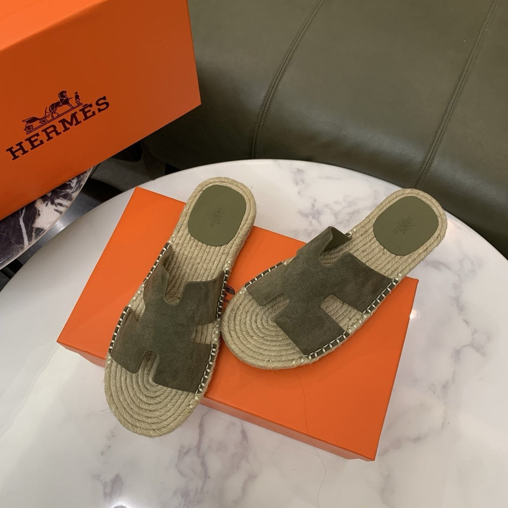 Hermès Men's H-Cut Braided Slide Sandals