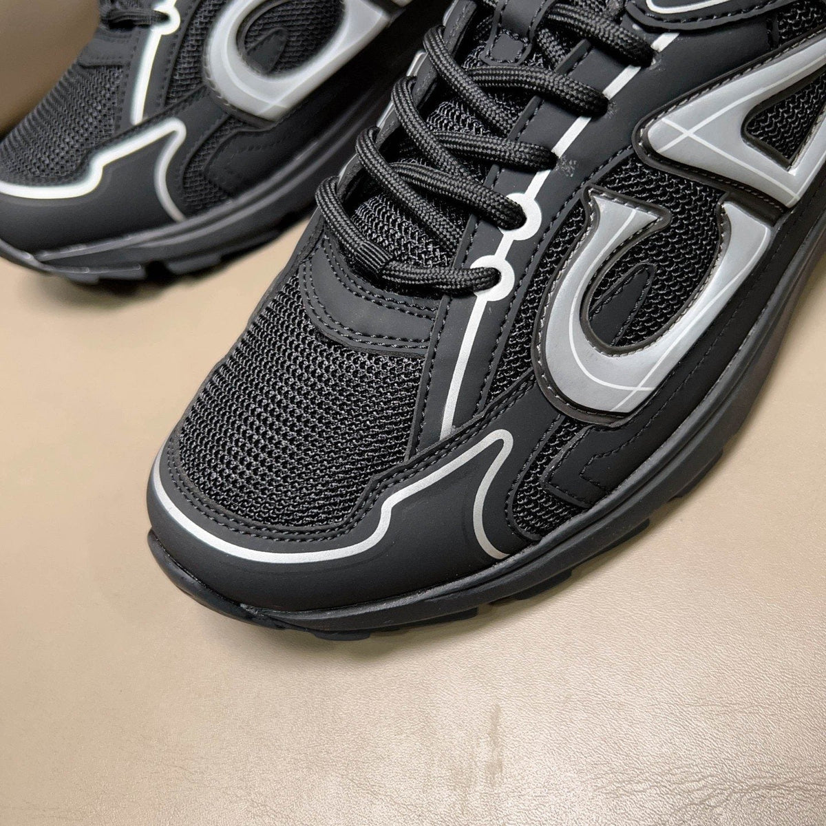 Dior Black and Dark Gray Mesh Sneakers