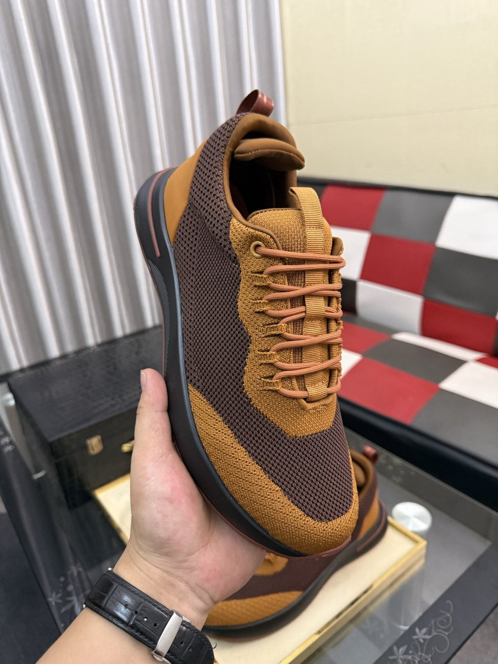 Two-Tone Low-Top Sneakers